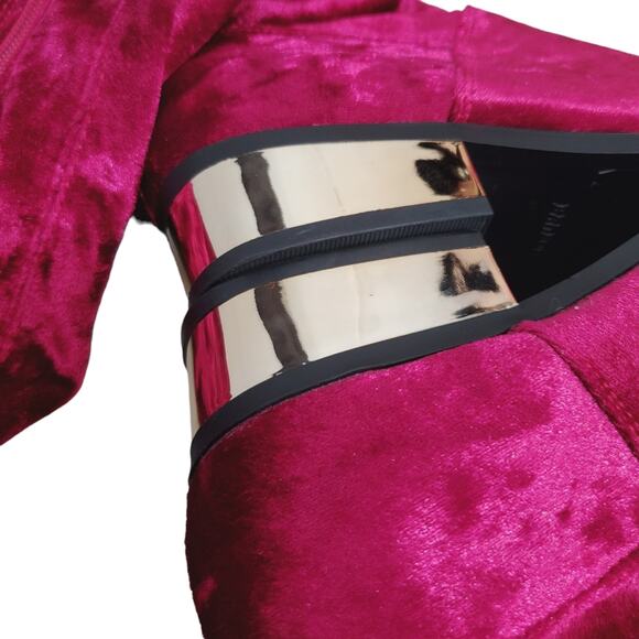 Bamboo | Stardom Fuscia Soft Stretch Shimmery Velour Thigh High Boots - Picture 10 of 13